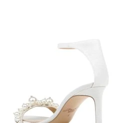 Jewel Badgley Mischka Lassie Open-Toe Stiletto Heel -Badgley Mischka shop LASSIE JW4235 WHTGLT 3 00841.1639523620