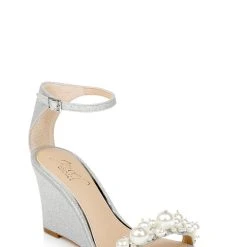Jewel Badgley Mischka Laurence Wedge Heel -Badgley Mischka shop LAURENCE JW4206 SILGTL 1 86535.1673492012