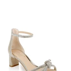 Jewel Badgley Mischka Lena Knotted Mid Heel -Badgley Mischka shop LENA JW4211 GLDFAB 1 72177.1673492404