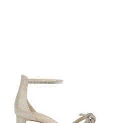 Jewel Badgley Mischka Lena Knotted Mid Heel -Badgley Mischka shop LENA JW4211 GLDFAB 2 98400.1639523658