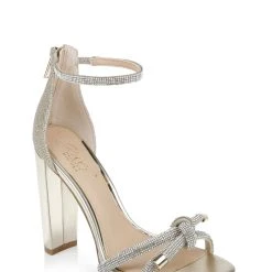 Jewel Badgley Mischka Lexie Knotted Platform Block Heel -Badgley Mischka shop LEXIE JW4213 GLDFAB 1 97207.1639523690