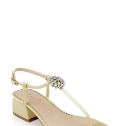 Jewel Badgley Mischka Lizette Low Block Heel -Badgley Mischka shop LIZETTE JW4220 YELSAT 1 63430.1667953836