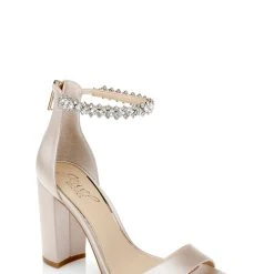 Jewel Badgley Mischka Louise Peep-Toe Block Heel -Badgley Mischka shop LOUISE JW4228 CHMSAT 1 30513.1639523804