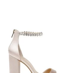 Jewel Badgley Mischka Louise Peep-Toe Block Heel -Badgley Mischka shop LOUISE JW4228 CHMSAT 2 80115.1639523804