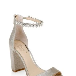 Jewel Badgley Mischka Louise Peep-Toe Block Heel -Badgley Mischka shop LOUISE JW4228 GLDGLT 1 97424.1639523804