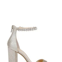 Jewel Badgley Mischka Louise Peep-Toe Block Heel -Badgley Mischka shop LOUISE JW4228 GLDGLT 2 37321.1639523804