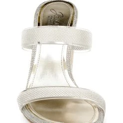 Jewel Badgley Mischka Lucero Block Heel Slide -Badgley Mischka shop LUCERO JW4230 GLD 4 76575.1639523829