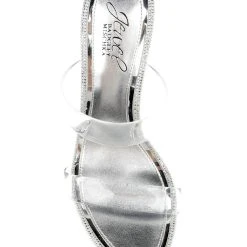 Jewel Badgley Mischka Lucero Block Heel Slide -Badgley Mischka shop LUCRO JW4230 CLR 5 98509.1639523829