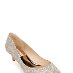 Badgley Mischka Madison II Wide-Width Glitter Kitten Heel