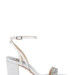 Badgley Mischka Nadine Block Heel -Badgley Mischka shop NADINE MP6501 WHTSAT 2 57235.1658772106