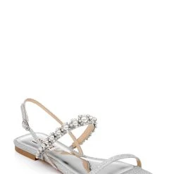 Badgley Mischka Natalee Flat Sandal -Badgley Mischka shop NATALEE MP6505 SILTXL 1 70112.1658772152