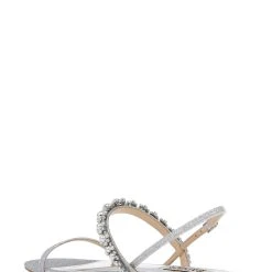 Badgley Mischka Natalee Flat Sandal -Badgley Mischka shop NATALEE MP6505 SILTXL 3 31350.1658772152