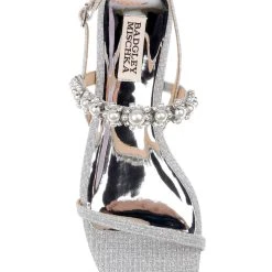 Badgley Mischka Natalee Flat Sandal -Badgley Mischka shop NATALEE MP6505 SILTXL 5 61818.1658772152