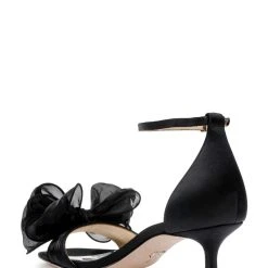 Badgley Mischka Nelly Bowed Kitten Heels -Badgley Mischka shop NELLY MP6510 BLKSAT 3 45297.1658772226