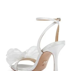 Badgley Mischka Nessie Bowed Stiletto Heel -Badgley Mischka shop NESSIE MP6512 WHTSAT 3 49272.1658772256