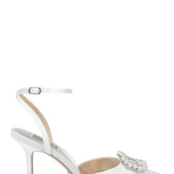 Badgley Mischka Nicky Pointed-Toe Stiletto Heel -Badgley Mischka shop NICKY MP6516 WHTSAT 2 17833.1658772300