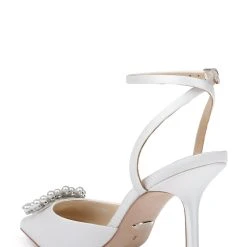 Badgley Mischka Nicky Pointed-Toe Stiletto Heel -Badgley Mischka shop NICKY MP6516 WHTSAT 3 58790.1658772300
