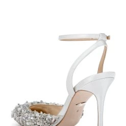 Badgley Mischka Nicolitie Crystal & Pearl Covered Stiletto -Badgley Mischka shop NICOLITIE MP6517 WHTSAT 3 12677.1658772313