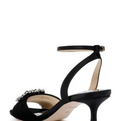 Badgley Mischka Nimah Feminine Kitten Heel -Badgley Mischka shop NIMAH MP6520 BLKSAT 3 67497.1658772328