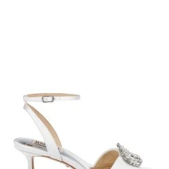 Badgley Mischka Nimah Feminine Kitten Heel -Badgley Mischka shop NIMAH MP6520 WHTSAT 2 45929.1658772328