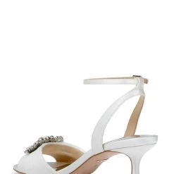 Badgley Mischka Nimah Feminine Kitten Heel -Badgley Mischka shop NIMAH MP6520 WHTSAT 3 43941.1658772328