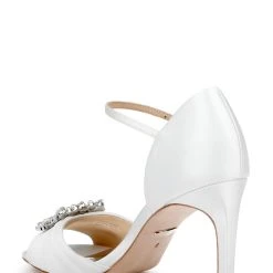 Badgley Mischka Nina Stiletto Sandal -Badgley Mischka shop NINA MP6521 WHTSAT 3 46100.1658772340