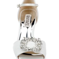 Badgley Mischka Nina Stiletto Sandal -Badgley Mischka shop NINA MP6521 WHTSAT 4 96397.1658772340