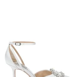 Badgley Mischka Nisha Ankle Strap Stiletto -Badgley Mischka shop NISHA MP6522 WHTSAT 2 70291.1658772352