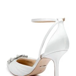 Badgley Mischka Nisha Ankle Strap Stiletto -Badgley Mischka shop NISHA MP6522 WHTSAT 3 26060.1658772352