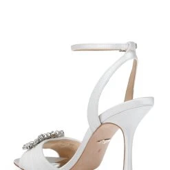 Badgley Mischka Nixie Peep Toe Stiletto Sandal -Badgley Mischka shop NIXIE MP6523 WHTSAT 3 53061.1658772368