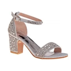 Badgley Mischka Girls’ Silver Heeled Sandals