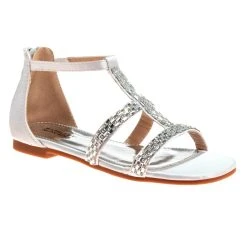 Badgley Mischka Girls’ Gladiator Sandals -Badgley Mischka shop O BM91273S WHITE 1 72623.1650917398