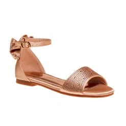 Badgley Mischka Girls’ Bow-Back Flat Sandals -Badgley Mischka shop O BM91275S ROSE GOLD 1 26409.1650918233