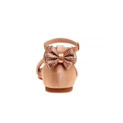 Badgley Mischka Girls’ Bow-Back Flat Sandals -Badgley Mischka shop O BM91275S ROSE GOLD 3 77247.1650918233