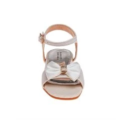 Badgley Mischka Girls’ Open-Toe Glitter & Bow Sandals -Badgley Mischka shop O BM91280S WHITE 4 47548.1650920266