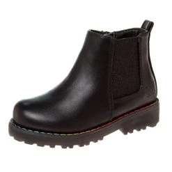 Badgley Mischka Girls’ Faux Leather Booties With Rainbow Stitch