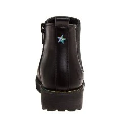 Badgley Mischka Girls’ Faux Leather Booties With Rainbow Stitch -Badgley Mischka shop O BM92057 BLK 4 26198.1670962798