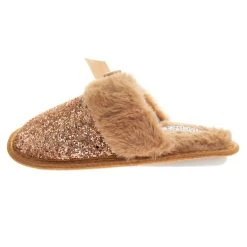 Badgley Mischka Girls’ Glitter Scuff Slippers With Faux-Fur Lining -Badgley Mischka shop O BM92064H ROSG 3 20861.1670963975