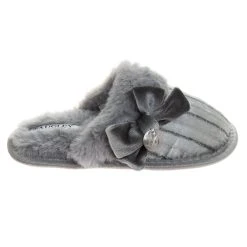 Badgley Mischka Girls' Faux-Fur Slippers With Glitter Lines -Badgley Mischka shop O BM92065H SILV 9 48245.1670964672