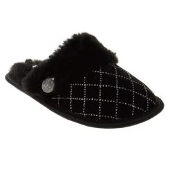 Badgley Mischka Girls' Fur Slippers With Studs