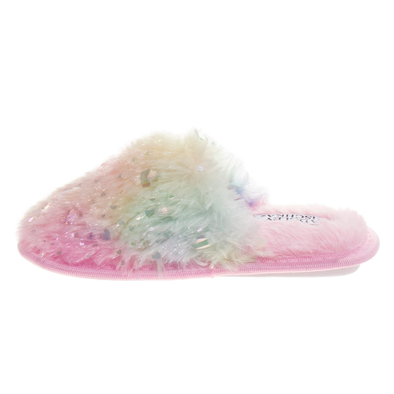 Badgley Mischka Girls' Rainbow Faux-Fur Slippers 5 Badgley Mischka Girls' Rainbow Faux-Fur Slippers - Image 3