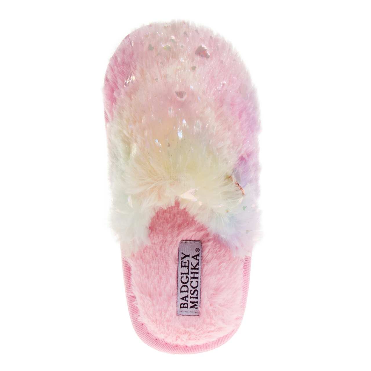 Badgley Mischka Girls' Rainbow Faux-Fur Slippers 7 Badgley Mischka Girls' Rainbow Faux-Fur Slippers - Image 5
