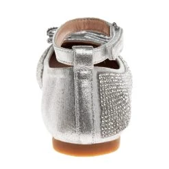 Badgley Mischka Girls’ Rhinestone Slip-On Ballet Flat With Bow -Badgley Mischka shop O BM92186M SILV 4 98137.1670962209