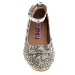 Badgley Mischka Girls’ Rhinestone Slip-On Ballet Flat With Bow -Badgley Mischka shop O BM92186M SILV 5 23635.1670962209
