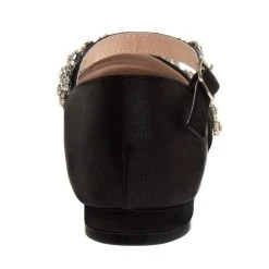 Badgley Mischka Girls’ Satin 2-Piece Flats With Flower Embellishments -Badgley Mischka shop O BM92458M BKST 4 06061.1670958120