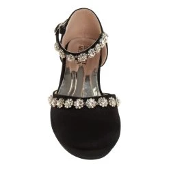 Badgley Mischka Girls’ Satin 2-Piece Flats With Flower Embellishments -Badgley Mischka shop O BM92458M BKST 5 40010.1670958120