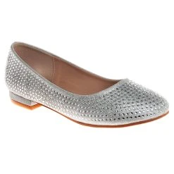Badgley Mischka Girls’ Rhinestone Slip-On Ballet Flats -Badgley Mischka shop O BM92461M SILV 1 84357.1670961863