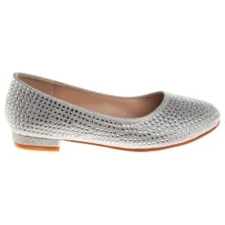 Badgley Mischka Girls’ Rhinestone Slip-On Ballet Flats -Badgley Mischka shop O BM92461M SILV 2 38450.1670961863