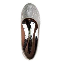 Badgley Mischka Girls’ Rhinestone Slip-On Ballet Flats -Badgley Mischka shop O BM92461M SILV 6 16528.1670961863