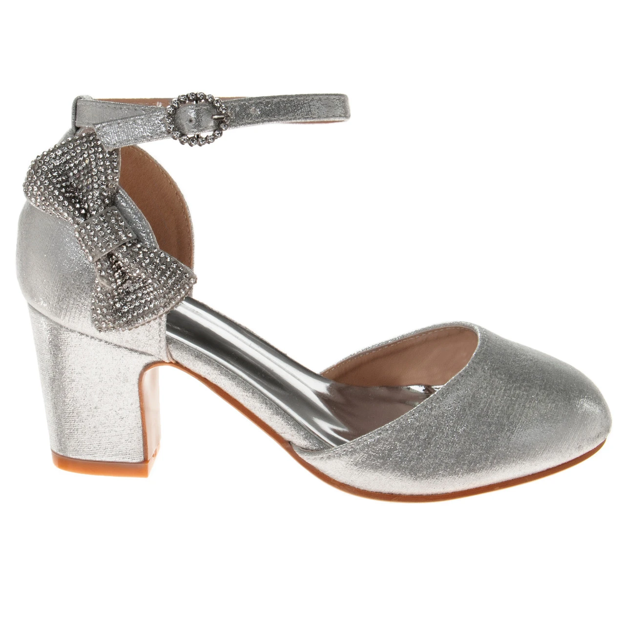 Badgley Mischka Girls’ Block Heeled Dress 2-Piece Shoes With Rhinestone Bow 10 Badgley Mischka Girls’ Block Heeled Dress 2-Piece Shoes With Rhinestone Bow - Image 8